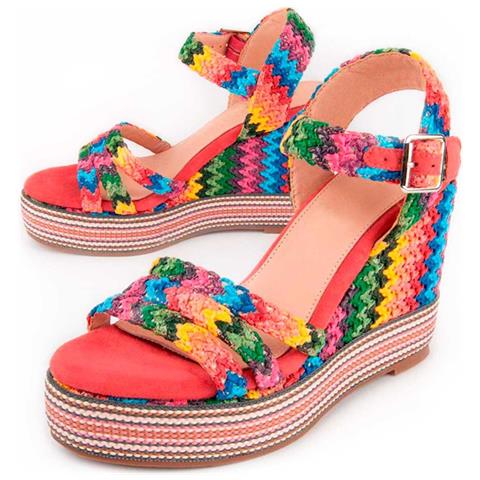 Sandalo Montevita Con Zeppa Sparto Salia8 Multicolore . - Foto 1