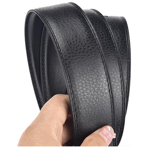 Cintura In Pelle Con Fibbia Ad Ardiglione Da Uomo, 120 Cm, Nera, Stile Retrò - Foto 2