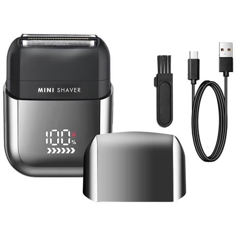 Rasoio Mini Da Uomo A Lamina Oscillante - Grigio Fucile, Ricarica Usb, Display Digitale - Foto 1