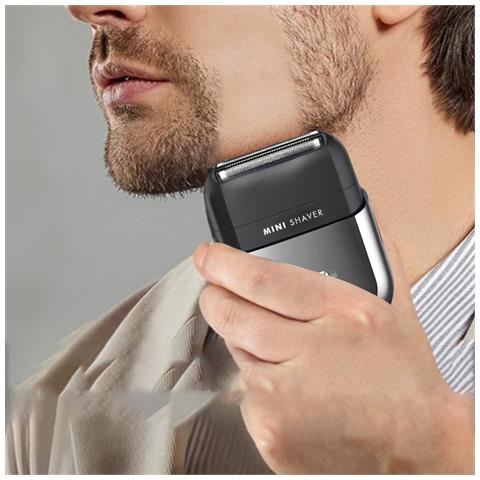 Rasoio Mini Da Uomo A Lamina Oscillante - Grigio Fucile, Ricarica Usb, Display Digitale - Foto 2
