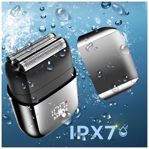 Rasoio Mini Da Uomo A Lamina Oscillante - Grigio Fucile, Ricarica Usb, Display Digitale - Foto 5