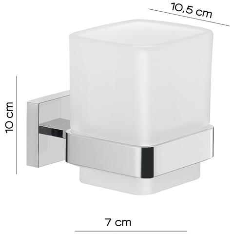 Portaspazzolini Da Muro In Ottone, Alluminio E Cromall A010 Serie Elba Cromato - Foto 2