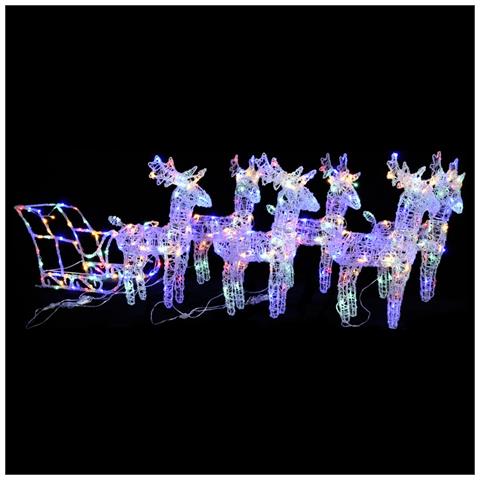 Lusso Casadino -  Decorazione Natalizia Renne E Slitta 320 Led Acrilico - Foto 8