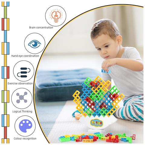 Gioco Di Abilità Montessori Giocattolo Per Costruire Torri Giocattoli 32 Pezzi - Foto 4