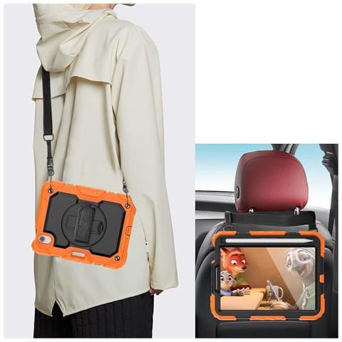 Custodia Per Ipad Mini 6 8.3"" Con Supporto E Tracolla Arancione - Foto 2