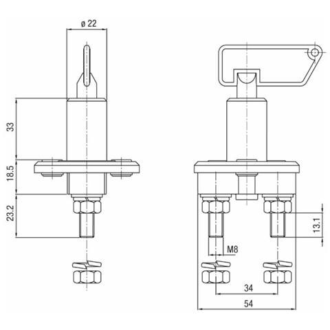 Interruttore Staccabatteria Ad Azionamento Manuale Con Chiave Estraibile 100a - Foto 2