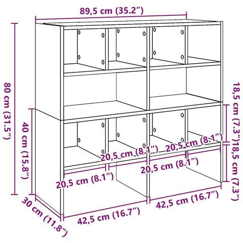 Scarpiere 2 pz Impilabili Bianche 89,5x30x40 cm - Foto 9