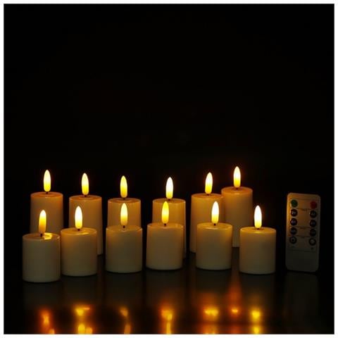 Set Di 6 Candele Led Ricaricabili Senza Fiamma Con Telecomando, Luce Bianca Calda - Foto 2