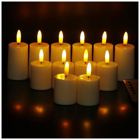 Set Di 6 Candele Led Ricaricabili Senza Fiamma Con Telecomando, Luce Bianca Calda - Foto 4