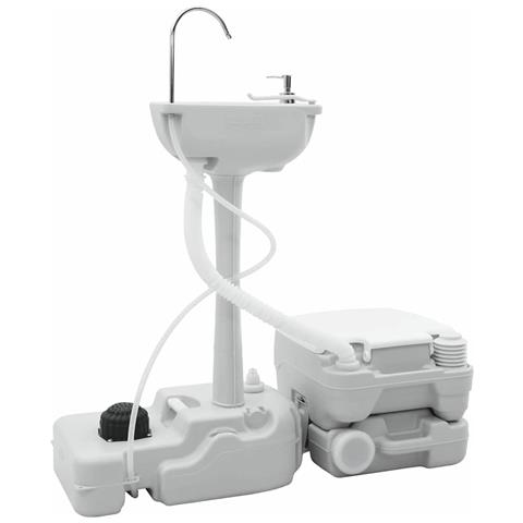 Toilette da Campeggio 2 pcs Grigio e Bianco 50.5 x 33 x 103 cm - Foto 2