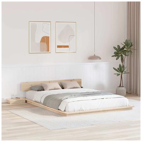 Struttura del letto Marrone 150 x 200 cm legno - Foto 2