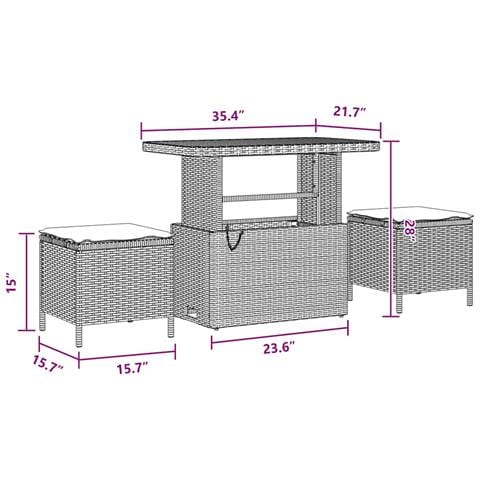 Set Divano da Giardino con cuscino 10 pcs Nero Poly Rattan - Foto 9