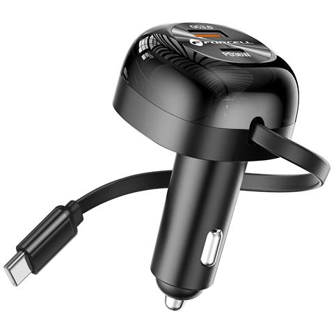 Caricatore Per Auto 3 In 1 Da 75 W Cavo Retrattile Integrato Usb-c / Usb-a / 75 Cm - Foto 1