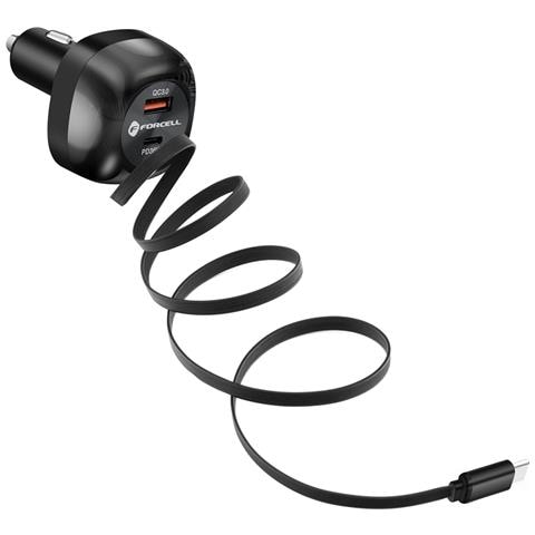 Caricatore Per Auto 3 In 1 Da 75 W Cavo Retrattile Integrato Usb-c / Usb-a / 75 Cm - Foto 5