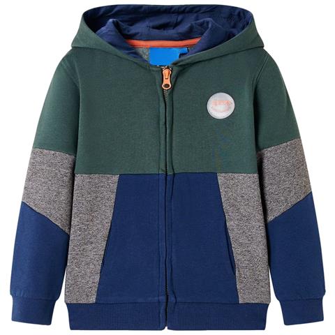 Felpa con Cappuccio e Cerniera per Bambini Verde Scuro 92 - Foto 1