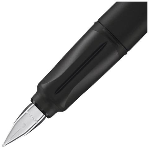 EASYbuddy - Penna Stilografica Ergonomica per Bambini - Twilight Sky - Nero /Nero - Punta Mancini - Cartuccia Blu inclusa - Foto 2