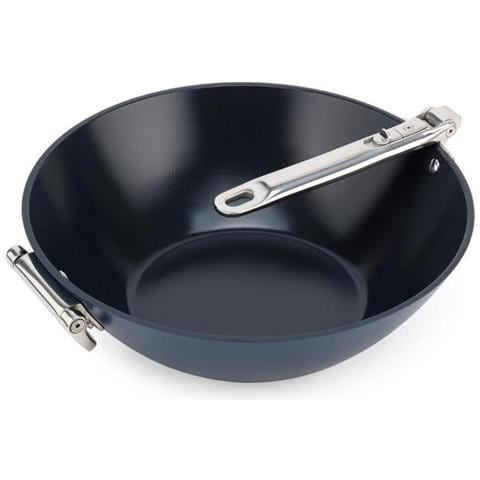 Wok Antiaderente Space 32 Cm Per Cucina Salutare Manico Pieghevole Coperchio Regolabile Superficie Antiaderente Adatto Per Tutti I Piani Di Cottura - Foto 1
