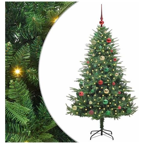 Albero di Natale artificiale preilluminato con set di palline - Foto 1