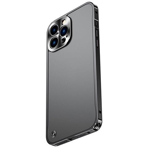 Custodia Bumper In Lega Di Alluminio Compatibile Con Iphone 17 Pro - Nero Elegante, Non Magnetica, Fibbia A Cavalluccio Marino - Foto 3