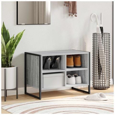 Mobile per scarpe Grigio Sonoma 60 x 35 x 44 cm - Foto 2