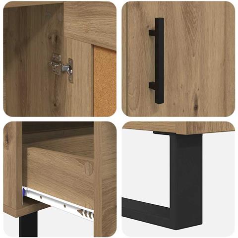 Credenza con cassetto Rovere artigianale 69,5 x 31 x 115 cm - Foto 9
