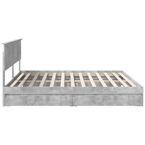 Letto con Contenitore con testiera Grigio cemento 200 x 200 cm - Foto 9