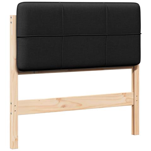 Testiera imbottita Marrone e Nero 75 cm Pino massello - Foto 1