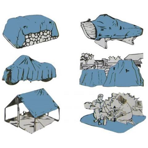 Telo Di Copertura  280g/m²  Telo Impermeabile  Telo Occhiellato  Verde 3x6 Metri (18m²) - Foto 2