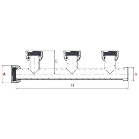 Distributore Pvc 1 Pollice  3 Uscite - Raccordo Irrigazione - Foto 2