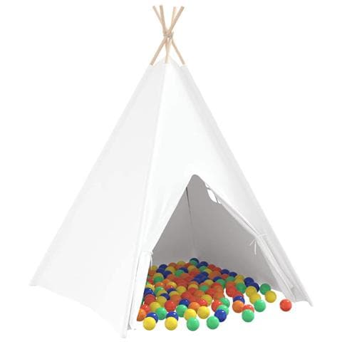 Tenda Teepee Bianco 120 x 120 x 150 cm Tessuto e Plastica - Foto 1