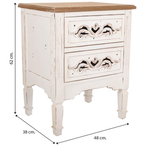 Comodino In Legno Bianco 48x38x62 - Foto 8