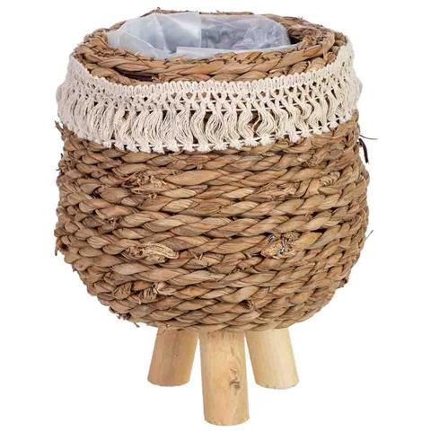 Fioriera In Corda Con Gambe 16x16x14h Cm - Foto 1