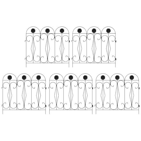 Recinzione per Giardino Traliccio Nero 305,5 x 55,5 x 0,3 cm - Foto 1