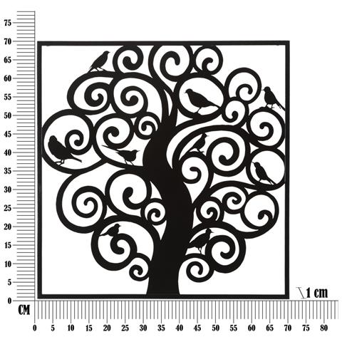 Decorazione In Metallo Albero 2-nero-metallo-70x1x70 Cm - Foto 6