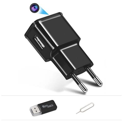 Caricatore Usb Con Telecamera Wi-fi 4k / 1080p - Telecamera Con Visione Notturna, Microfono, Controllo App E Notifiche Movimento - Sorveglianza Per Casa E Ufficio - Foto 4