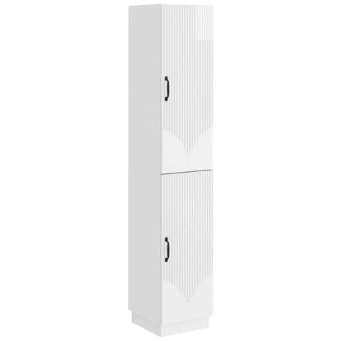 Set di armadi 2 pcs Bianco Lucido Legno ingegnerizzato - Foto 1