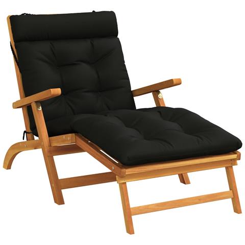 Cuscino per Lettino VIANEN 100% Poliestere Nero 200 x 70 x 8 cm - Foto 2