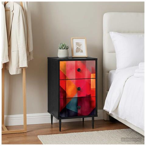 Armadio da Notte HEESCH 2 pz Rovere Nero 36 x 33 x 61 cm - Foto 2