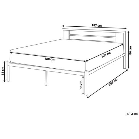 Letto In Metallo Nero Con Rete A Doghe 180 X 200 Cm Cusset - Foto 25