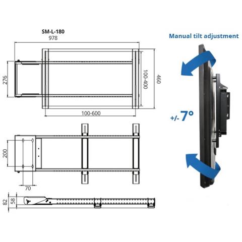 Supporto Tv Motorizzato Girevole, Ultrapiatto, Premium-sm-l180 - Foto 3