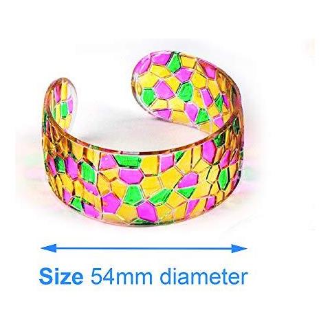 Ek4986 Mosaico Di Cristallo Bangles (confezione Da 6) Perfetto Per I Bambini Per Decorare E Wear Ideale Per Casa Scuola E Artigianato Gruppi Assortiti - Foto 2