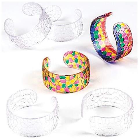 Ek4986 Mosaico Di Cristallo Bangles (confezione Da 6) Perfetto Per I Bambini Per Decorare E Wear Ideale Per Casa Scuola E Artigianato Gruppi Assortiti - Foto 1