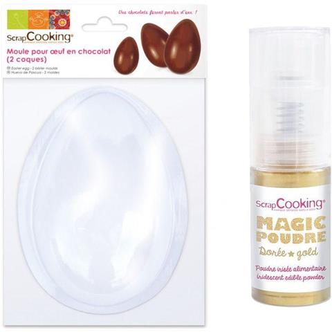 Stampo Per Uova Di Cioccolato + Polvere Alimentare Dorato - Foto 1