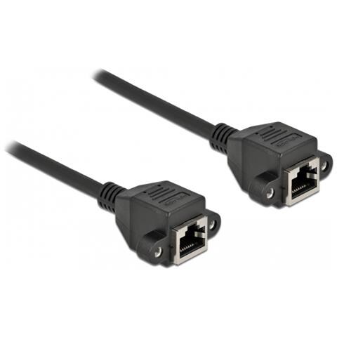 Cavo di estensione di rete S /FTP RJ45 femmina per RJ45 maschio Cat. 6A 2 m nero - Foto 1