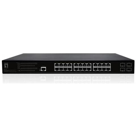 GEP-2861 Switch Gigabit Gestito L2 Ethernet (10/100/1000) a 28 porte 4 SFP Gigabit 24 uscite PoE budget energetico PoE da 390 W - Foto 1