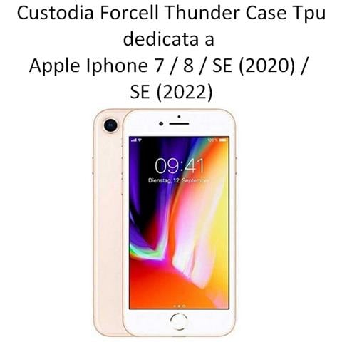 Thunder Custodia Tpu Silicone Cover Case Per Apple Iphone 7 - 8 - Se (2020) - Se (2022) Bla - Foto 2