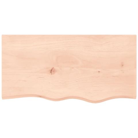 Piano Bagno 80x40x2 cm in Legno Massello Non Trattato - Foto 2