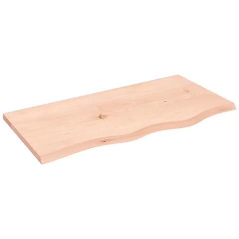 Piano Bagno 80x40x2 cm in Legno Massello Non Trattato - Foto 1