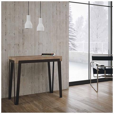 Consolle Allungabile 90x40/196 Cm Rio Small Telaio Antracite - Quercia Natura - Foto 2