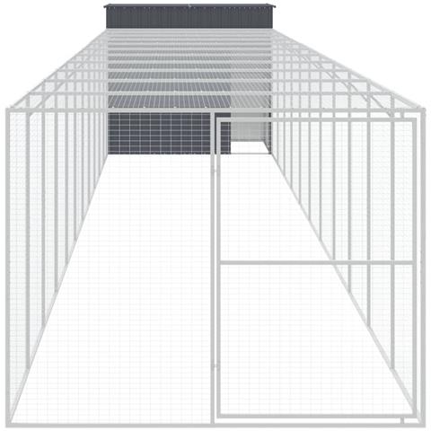 Casetta Cani Con Corsa Antracite 214x1273x181cm Acciaio Zincato - Foto 2